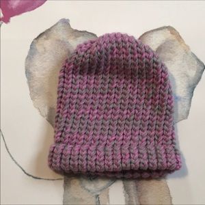 Pink & Grey Handmade 9-24month Babygirl hat